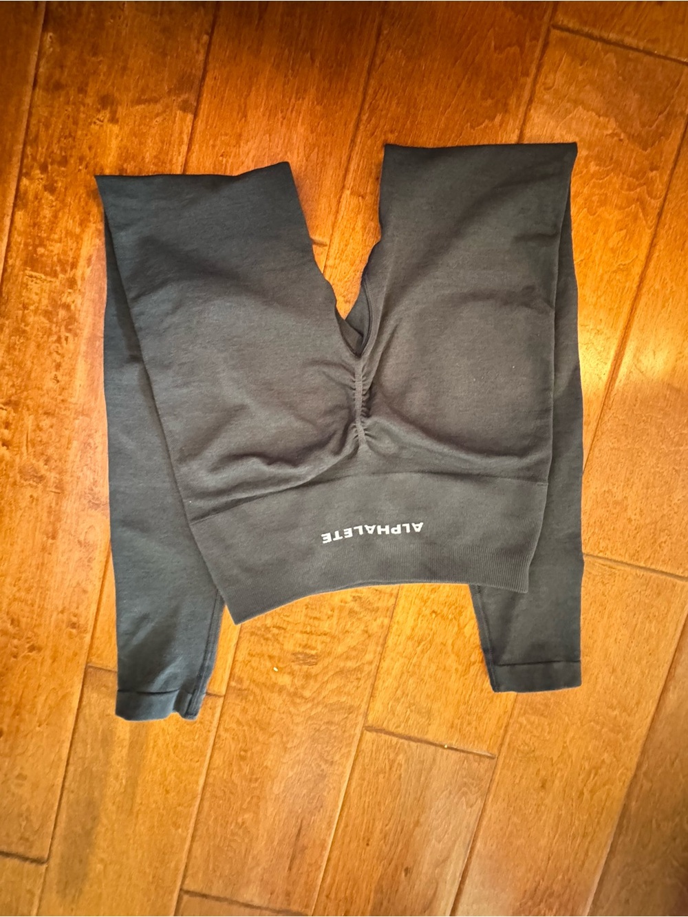 Alphalete Women Black Ruched Front Leggings